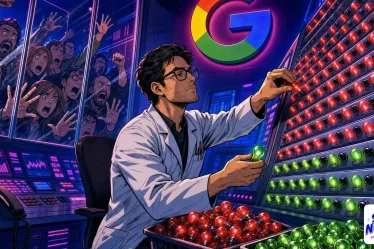 Erreurs Search Console : un technicien remplace des voyants rouges par des verts devant des propriétaires paniqués