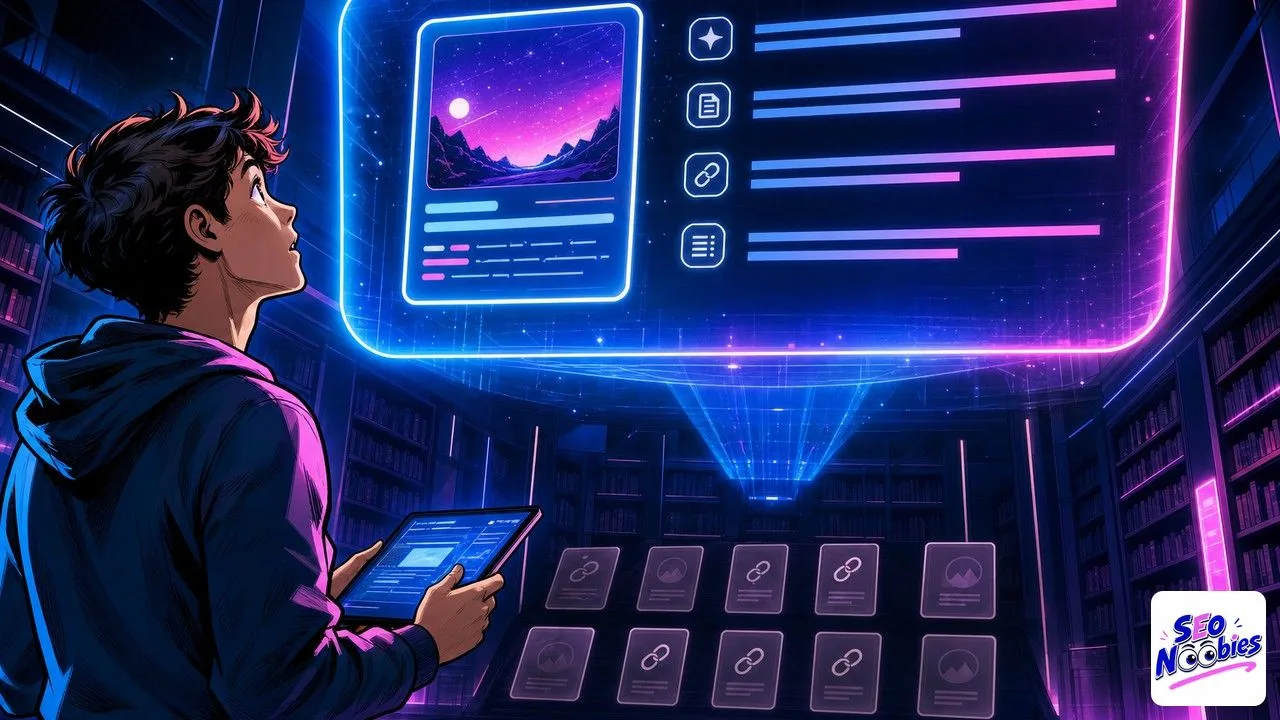 Guide AI Overviews : un créateur face à un résumé IA de Google flottant au-dessus des liens classiques