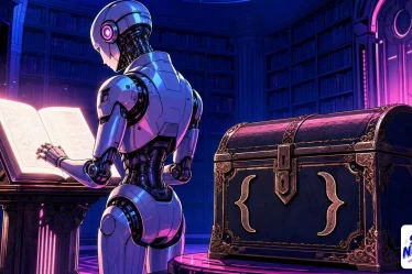 Schema markup : deux écrans montrant l'IA qui lit le texte de la page et ignore le code caché