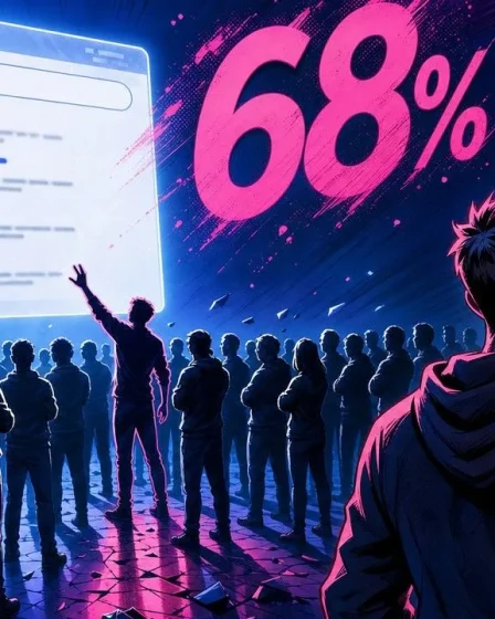 Illustration bande dessinée d'un moteur de recherche affichant 68 % de zero clicks avec des IA génératives autour