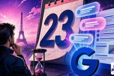 AI Overviews France calendar September 23 2026 displayed on screen with Google logo and map of France