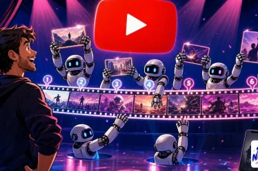 YouTube video: AI hands pull timestamped moments from a long chaptered filmstrip on stage