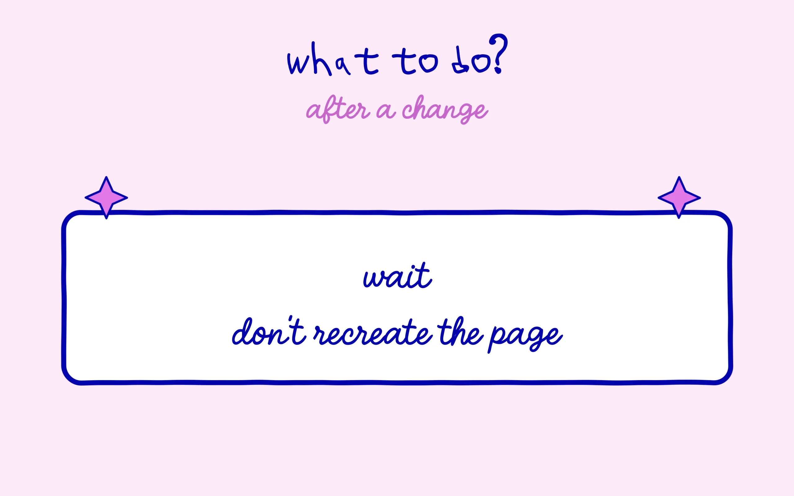 After a canonical change, wait and don't recreate the page