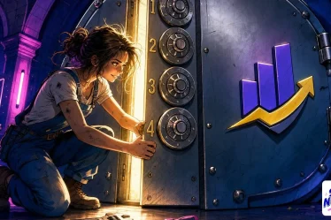Rank Math setup shown as a vault with four dials finally opening