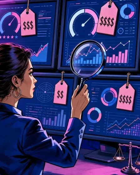 Une dirigeante compare des outils de visibilité IA et leurs étiquettes de prix