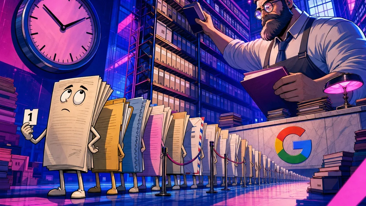 Une page non indexée en attente devant la file d'exploration de Google