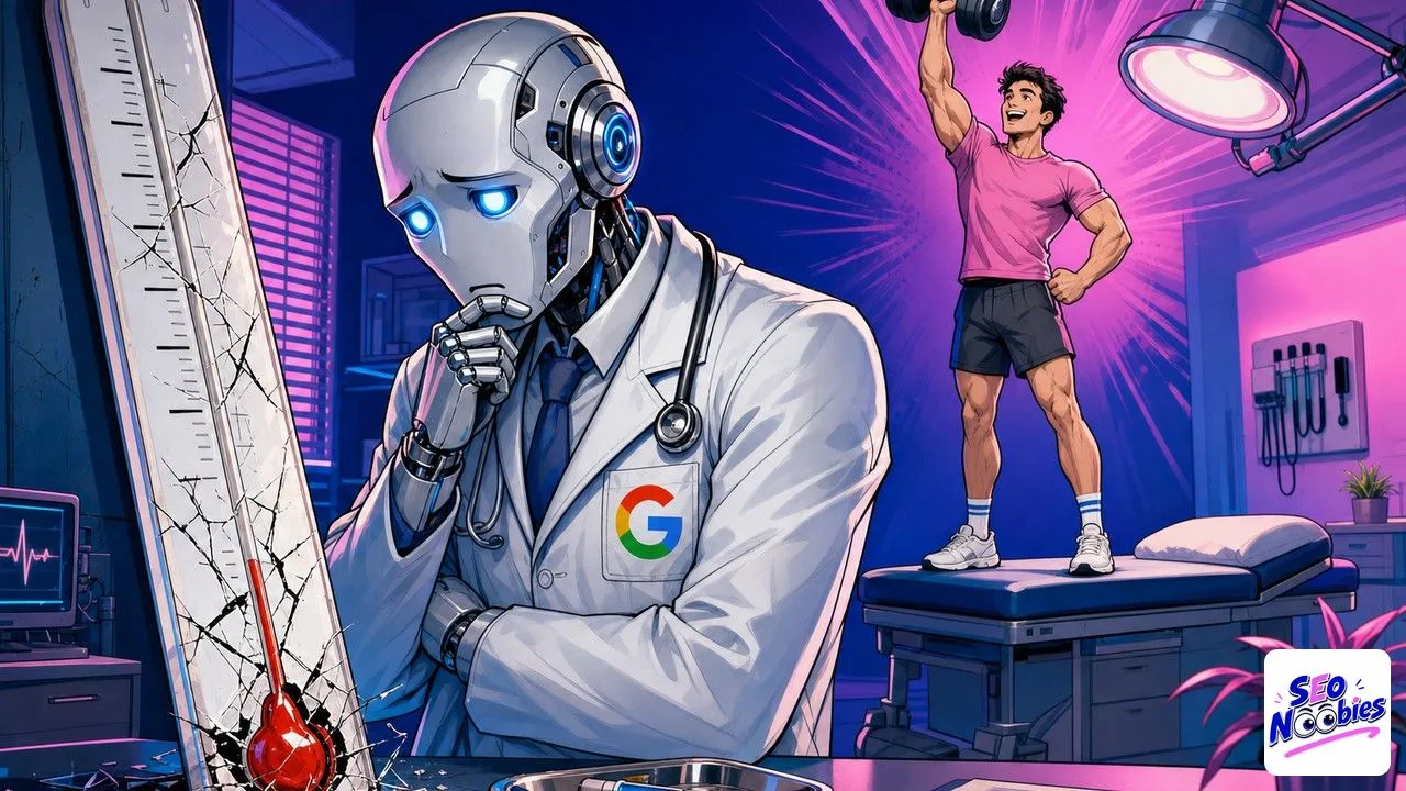 Rapport Generative AI figuré par un thermomètre fissuré face à un patient en pleine forme