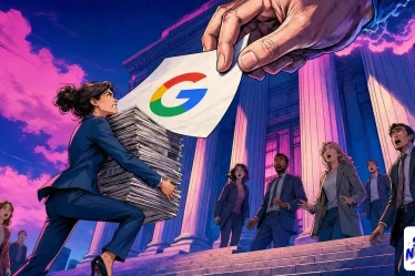 Autorité de la concurrence saisie : pile de journaux face à une feuille signée Google