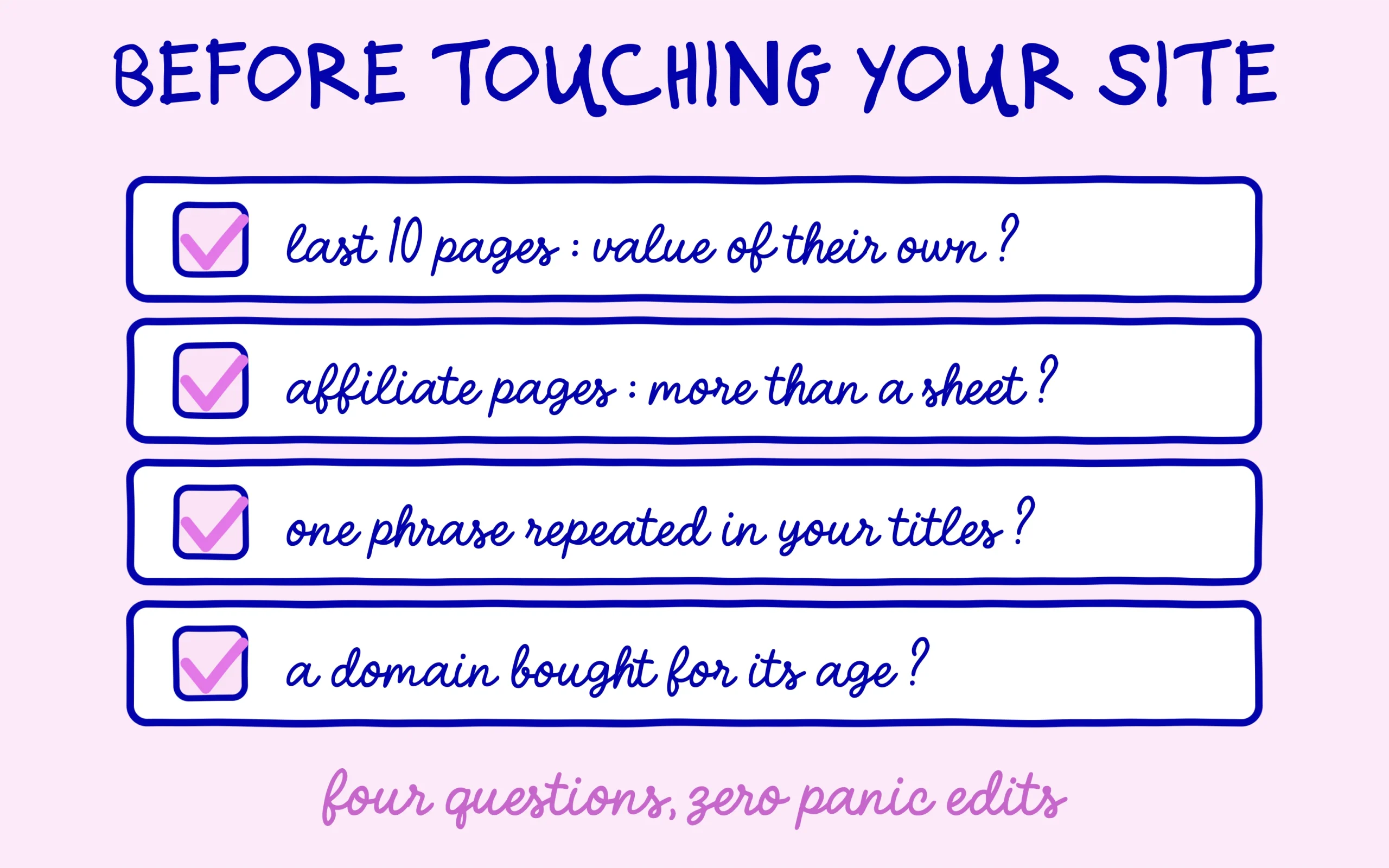 Four checks to run on your site before making any correction