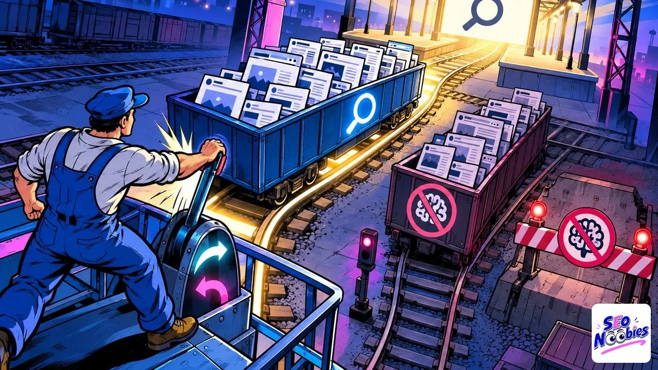 AI training and search split by a switchman sending web pages down two separate tracks