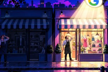 Concurrent sur Google éclairé par un projecteur pendant que la boutique voisine reste dans l'ombre