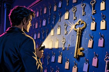 Un mur de clés éclairé à la lampe torche, image des mots de passe d'application WordPress