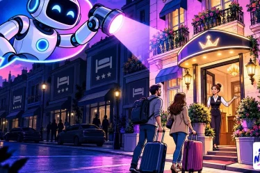 Hôtel dans ChatGPT mis en lumière par un assistant d'IA qui braque un projecteur sur un petit hôtel indépendant