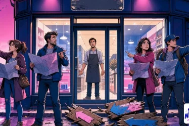 Refonte de site illustrée par une vitrine neuve dont l'adresse a disparu de la rue