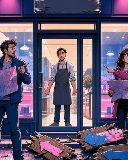 Refonte de site illustrée par une vitrine neuve dont l'adresse a disparu de la rue