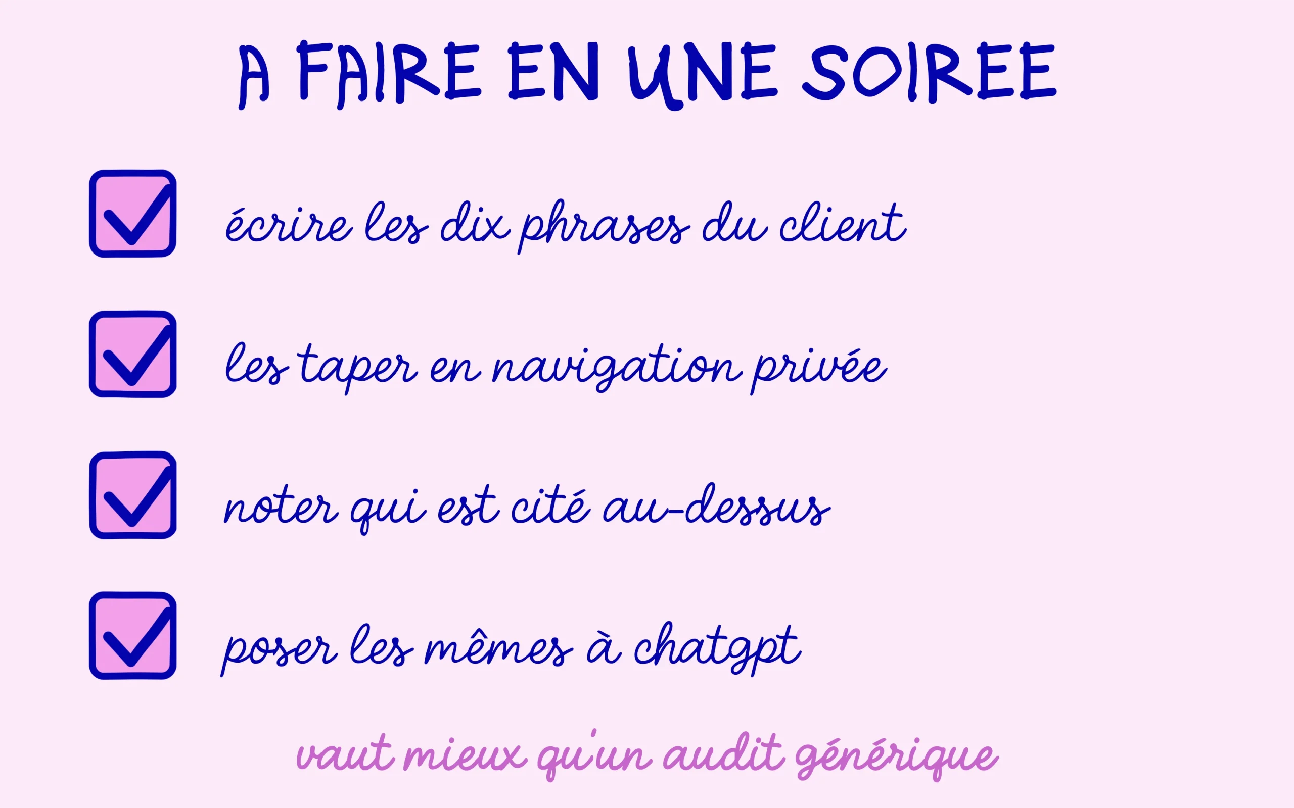Les quatre vérifications à faire soi-même en une soirée sur ses propres requêtes